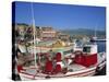 Fishing Boats Moored in Harbour at Molyvos, Lesbos, North Aegean Islands, Greek Islands, Greece-Lightfoot Jeremy-Stretched Canvas