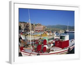 Fishing Boats Moored in Harbour at Molyvos, Lesbos, North Aegean Islands, Greek Islands, Greece-Lightfoot Jeremy-Framed Photographic Print