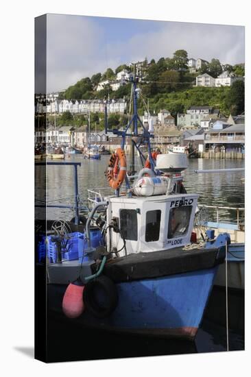 Fishing Boats Moored in Looe Harbour, Cornwall, England, United Kingdom, Europe-Nick Upton-Stretched Canvas