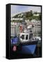 Fishing Boats Moored in Looe Harbour, Cornwall, England, United Kingdom, Europe-Nick Upton-Framed Stretched Canvas