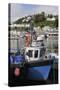 Fishing Boats Moored in Looe Harbour, Cornwall, England, United Kingdom, Europe-Nick Upton-Stretched Canvas