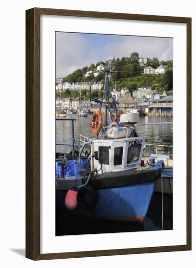 Fishing Boats Moored in Looe Harbour, Cornwall, England, United Kingdom, Europe-Nick Upton-Framed Photographic Print