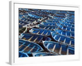 Fishing Boats Moored in the Harbour at Essaouira, Morocco-Julian Love-Framed Photographic Print