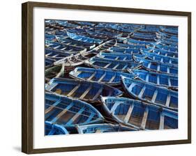 Fishing Boats Moored in the Harbour at Essaouira, Morocco-Julian Love-Framed Photographic Print