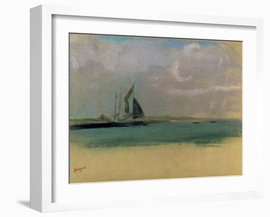 Fishing Boats Moored in the Harbour, C.1869-Edgar Degas-Framed Giclee Print