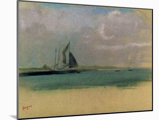 Fishing Boats Moored in the Harbour, C.1869-Edgar Degas-Mounted Giclee Print