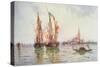 Fishing Boats Near San Giorgio Maggiore, Venice-Thomas Bush Hardy-Stretched Canvas