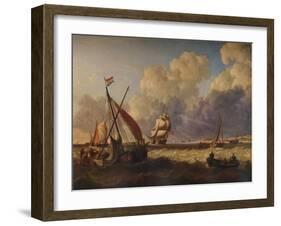 Fishing Boats off the Dutch Coast, 1823-Charles Martin Powell-Framed Giclee Print