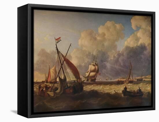 Fishing Boats off the Dutch Coast, 1823-Charles Martin Powell-Framed Stretched Canvas