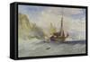Fishing Boats Off the Isle of Wight-Charles Bentley-Framed Stretched Canvas
