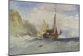 Fishing Boats Off the Isle of Wight-Charles Bentley-Mounted Giclee Print