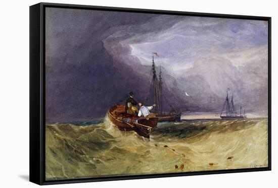 Fishing Boats Off Yarmouth-John Sell Cotman-Framed Stretched Canvas