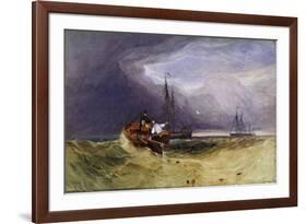 Fishing Boats Off Yarmouth-John Sell Cotman-Framed Giclee Print