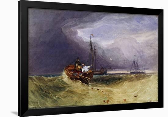 Fishing Boats Off Yarmouth-John Sell Cotman-Framed Giclee Print