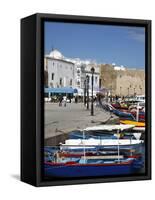 Fishing Boats, Old Port Canal With Kasbah Wall in Background, Bizerte, Tunisia-Dallas & John Heaton-Framed Stretched Canvas