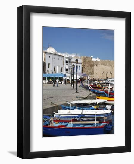 Fishing Boats, Old Port Canal With Kasbah Wall in Background, Bizerte, Tunisia-Dallas & John Heaton-Framed Photographic Print