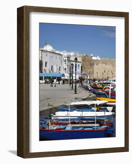 Fishing Boats, Old Port Canal With Kasbah Wall in Background, Bizerte, Tunisia-Dallas & John Heaton-Framed Photographic Print