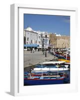 Fishing Boats, Old Port Canal With Kasbah Wall in Background, Bizerte, Tunisia-Dallas & John Heaton-Framed Photographic Print