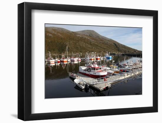 Fishing Boats on a Pontoon, Torsvaag, N Norway-David Lomax-Framed Photographic Print