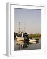 Fishing Boats on Backwater Near Mobor, Goa, India-R H Productions-Framed Photographic Print