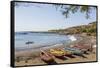 Fishing Boats on Beach, Cidade Velha, Santiago Island, Cape Verde-Peter Adams-Framed Stretched Canvas