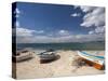 Fishing Boats on Beach, Hammamet, Cap Bon, Tunisia-Walter Bibikow-Stretched Canvas