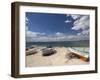 Fishing Boats on Beach, Hammamet, Cap Bon, Tunisia-Walter Bibikow-Framed Photographic Print