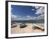 Fishing Boats on Beach, Hammamet, Cap Bon, Tunisia-Walter Bibikow-Framed Photographic Print