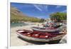 Fishing Boats on Beach, Tarrafal, Santiago Island, Cape Verde-Peter Adams-Framed Premium Photographic Print