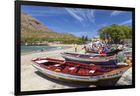 Fishing Boats on Beach, Tarrafal, Santiago Island, Cape Verde-Peter Adams-Framed Photographic Print