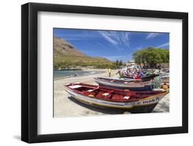 Fishing Boats on Beach, Tarrafal, Santiago Island, Cape Verde-Peter Adams-Framed Photographic Print