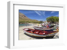 Fishing Boats on Beach, Tarrafal, Santiago Island, Cape Verde-Peter Adams-Framed Photographic Print