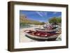 Fishing Boats on Beach, Tarrafal, Santiago Island, Cape Verde-Peter Adams-Framed Premium Photographic Print