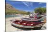 Fishing Boats on Beach, Tarrafal, Santiago Island, Cape Verde-Peter Adams-Stretched Canvas