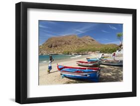 Fishing Boats on Beach, Tarrafal, Santiago Island, Cape Verde-Peter Adams-Framed Photographic Print