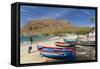 Fishing Boats on Beach, Tarrafal, Santiago Island, Cape Verde-Peter Adams-Framed Stretched Canvas