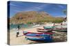 Fishing Boats on Beach, Tarrafal, Santiago Island, Cape Verde-Peter Adams-Stretched Canvas