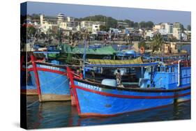 Fishing Boats on Cai River, Nha Trang City, Vietnam, Indochina, Southeast Asia, Asia-Richard Cummins-Stretched Canvas