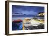 Fishing Boats on Copacabana Beach at Dusk, Rio de Janeiro, Brazil, South America-Ian Trower-Framed Photographic Print