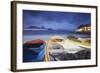 Fishing Boats on Copacabana Beach at Dusk, Rio de Janeiro, Brazil, South America-Ian Trower-Framed Photographic Print