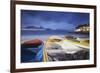 Fishing Boats on Copacabana Beach at Dusk, Rio de Janeiro, Brazil, South America-Ian Trower-Framed Photographic Print