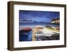 Fishing Boats on Copacabana Beach at Dusk, Rio de Janeiro, Brazil, South America-Ian Trower-Framed Photographic Print