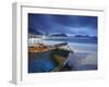 Fishing Boats on Copacabana Beach at Dusk, Rio De Janeiro, Brazil-Ian Trower-Framed Photographic Print