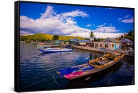 Fishing Boats on Indonesian Islands, Indonesia, Southeast Asia, Asia-Laura Grier-Framed Stretched Canvas