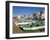 Fishing Boats on Playa Norte, Mazatlan, Sinaloa State, Mexico, North America-Richard Cummins-Framed Photographic Print