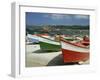 Fishing Boats on the Beach and in the Harbour of the Village of Muxia in Galicia, Spain, Europe-Michael Busselle-Framed Photographic Print