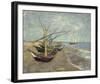 Fishing Boats On The Beach At Les Saintes-Maries-de-la-Mer-Vincent Van Gogh-Framed Giclee Print