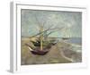 Fishing Boats On The Beach At Les Saintes-Maries-de-la-Mer-Vincent Van Gogh-Framed Giclee Print