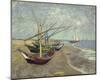 Fishing Boats On The Beach At Les Saintes-Maries-de-la-Mer-Vincent Van Gogh-Mounted Giclee Print