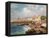 Fishing Boats on the Beach at Marinella, Naples-Carlo Brancaccio-Framed Stretched Canvas